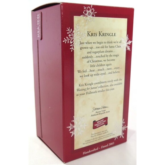 HALLMARK Christmas Ornament KRIS KRINGLE rustic old fashion Santa Claus 2003 - Picture 6 of 6